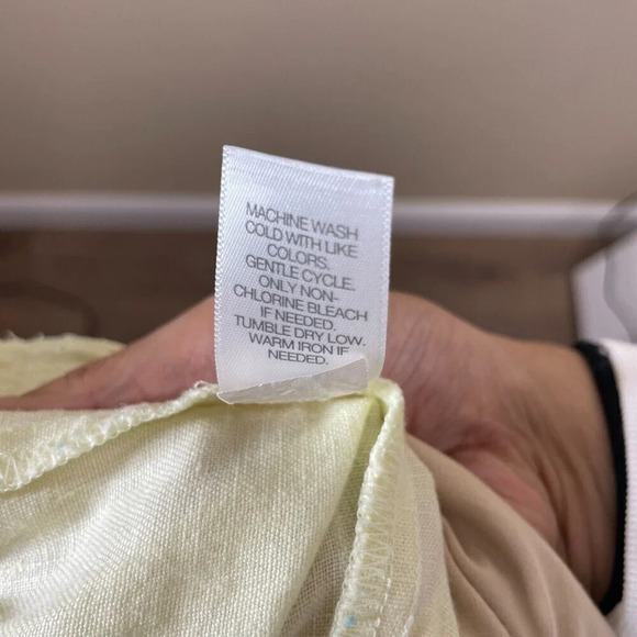 J Jill Love Linen Yellow  100% Linen Pull On Drawstring Pants Size M Lagenlook - Picture 6 of 7